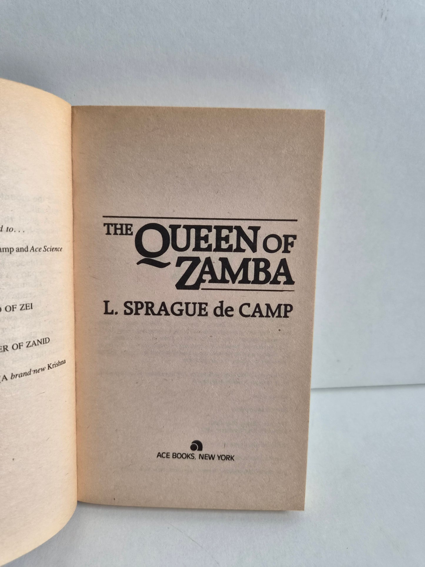 Queen of Zamba by L. Sprague De Camp (1982)