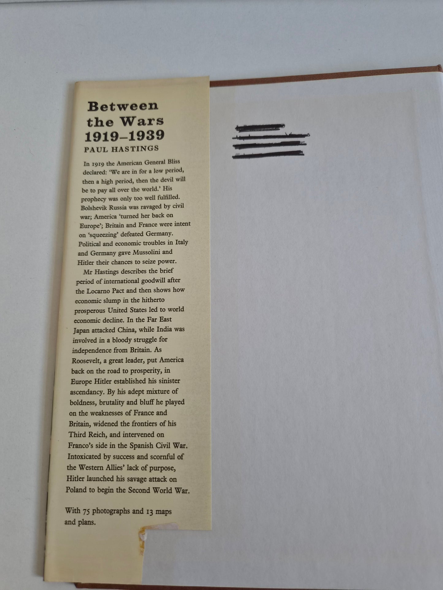 Between the Wars 1919-1939 by Paul Hastings (1968)