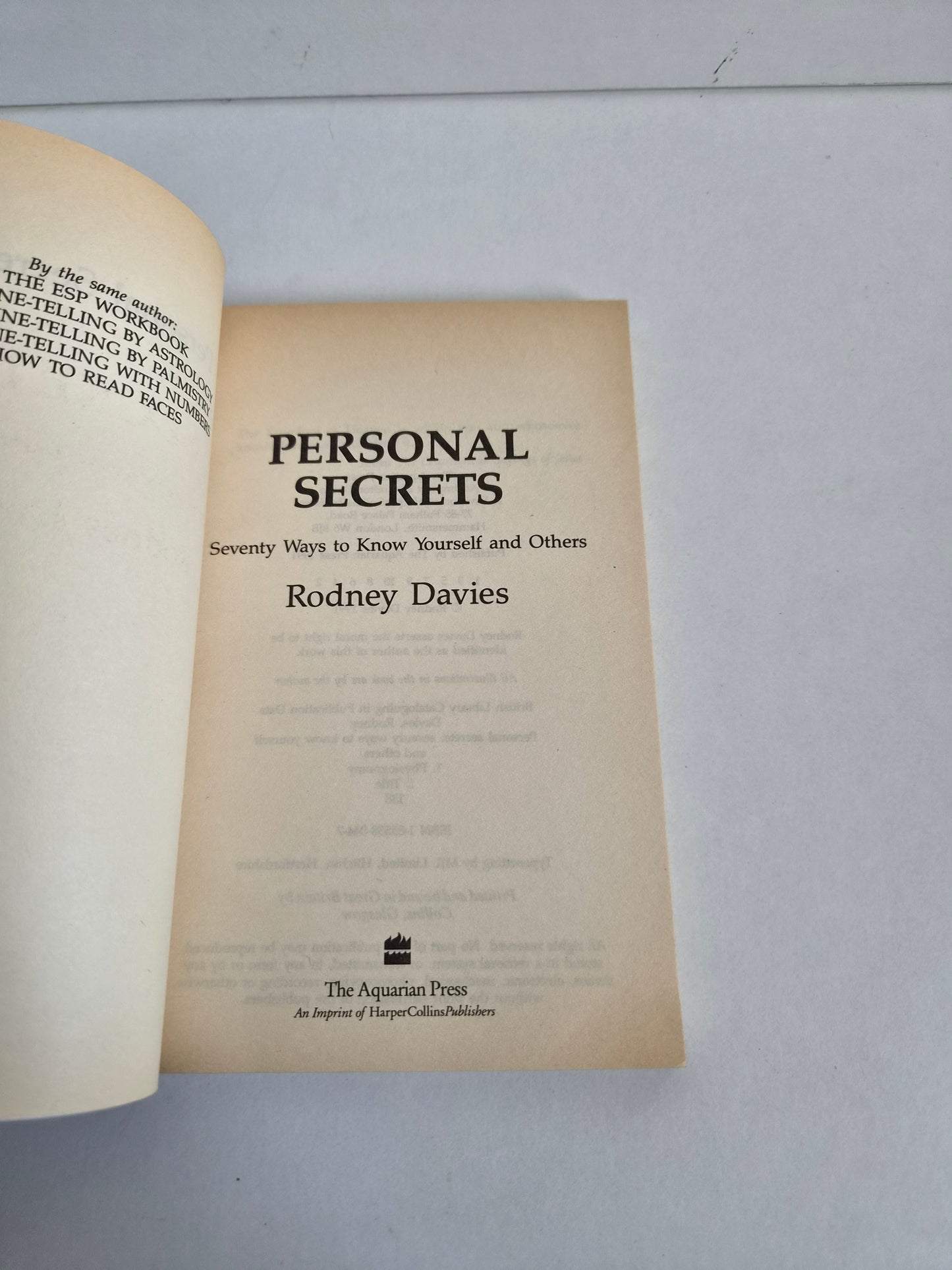 Personal Secrets by Rodney Davies (1991)