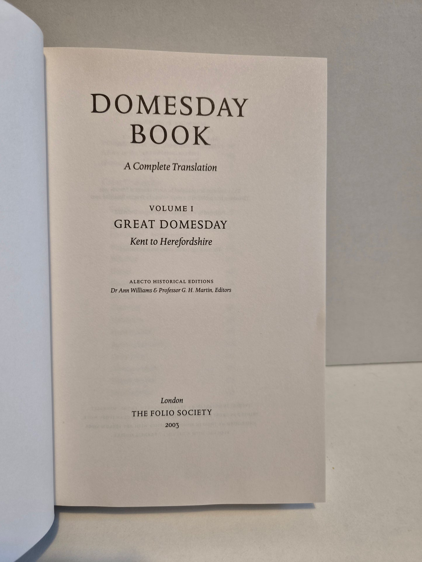 Domesday Book 3 Volume Set ( 2003)