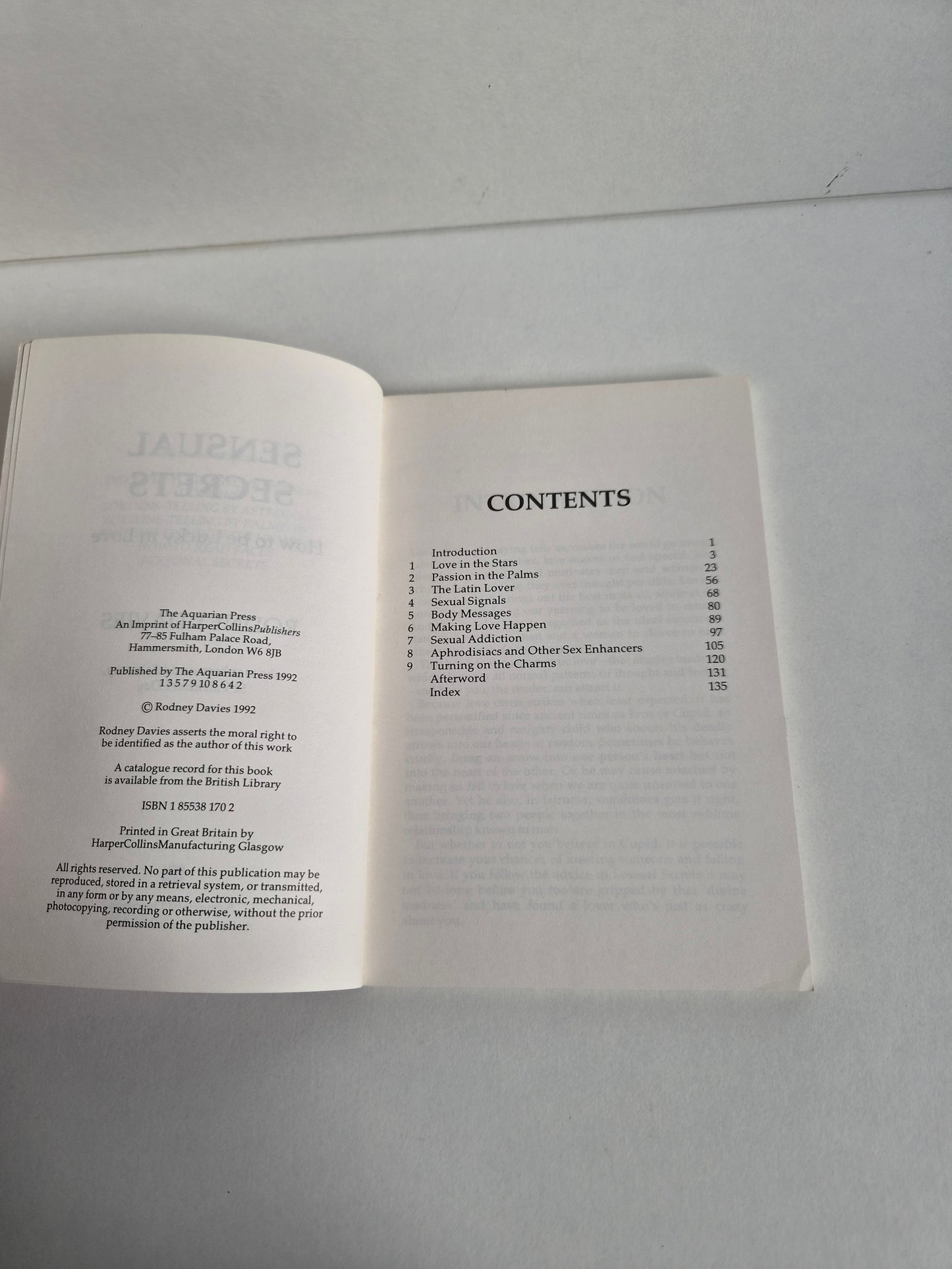 Sensual Secrets by Rodney Davies (1992)