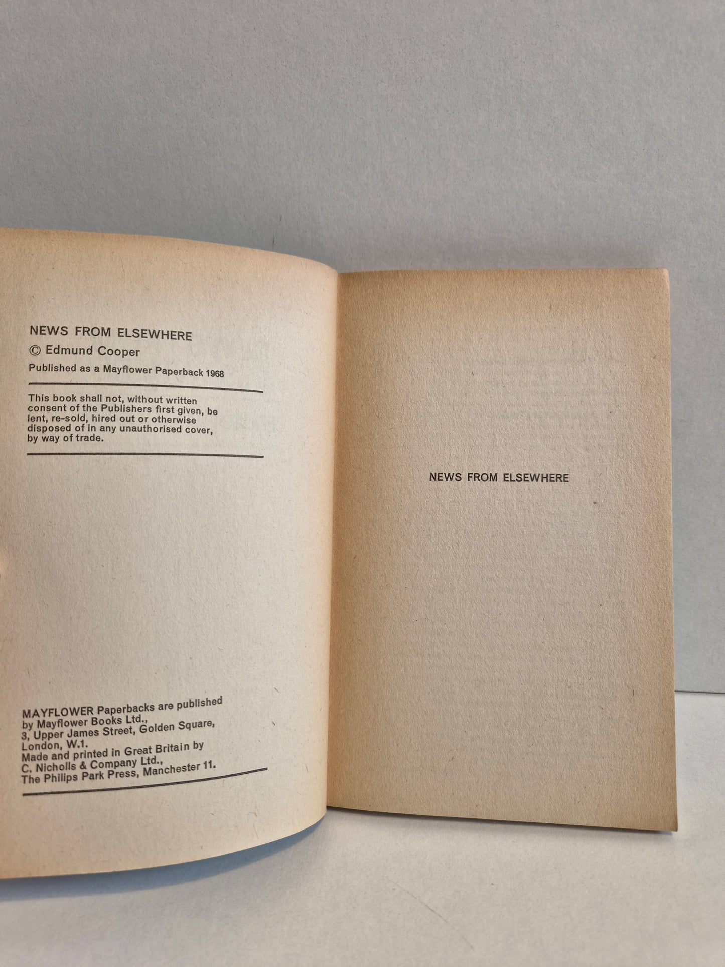 News From Elsewhere by Edmund Cooper (1968)