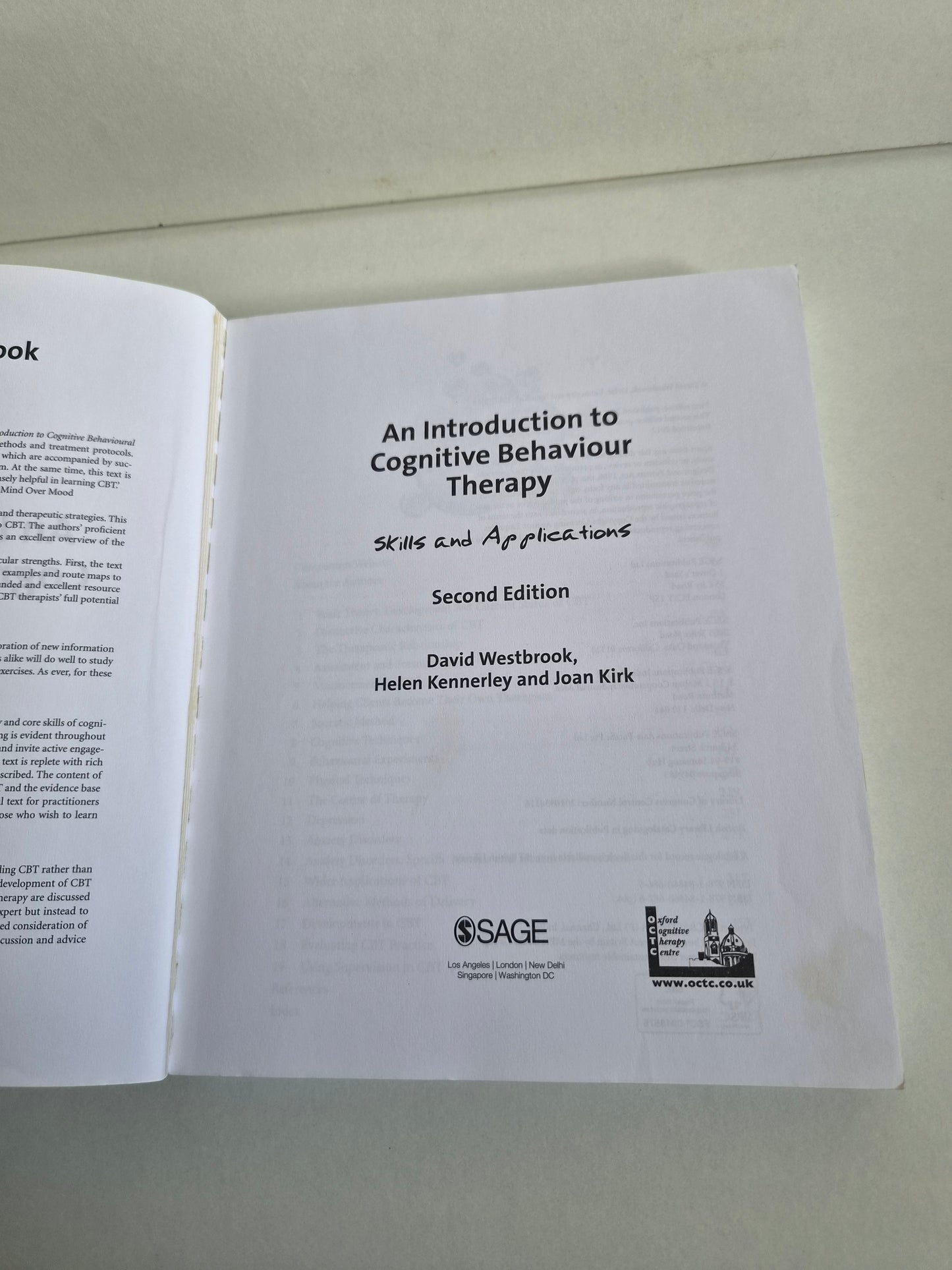 An Introduction to Cognitive Behaviour Therapy by David Westbrook (2012)
