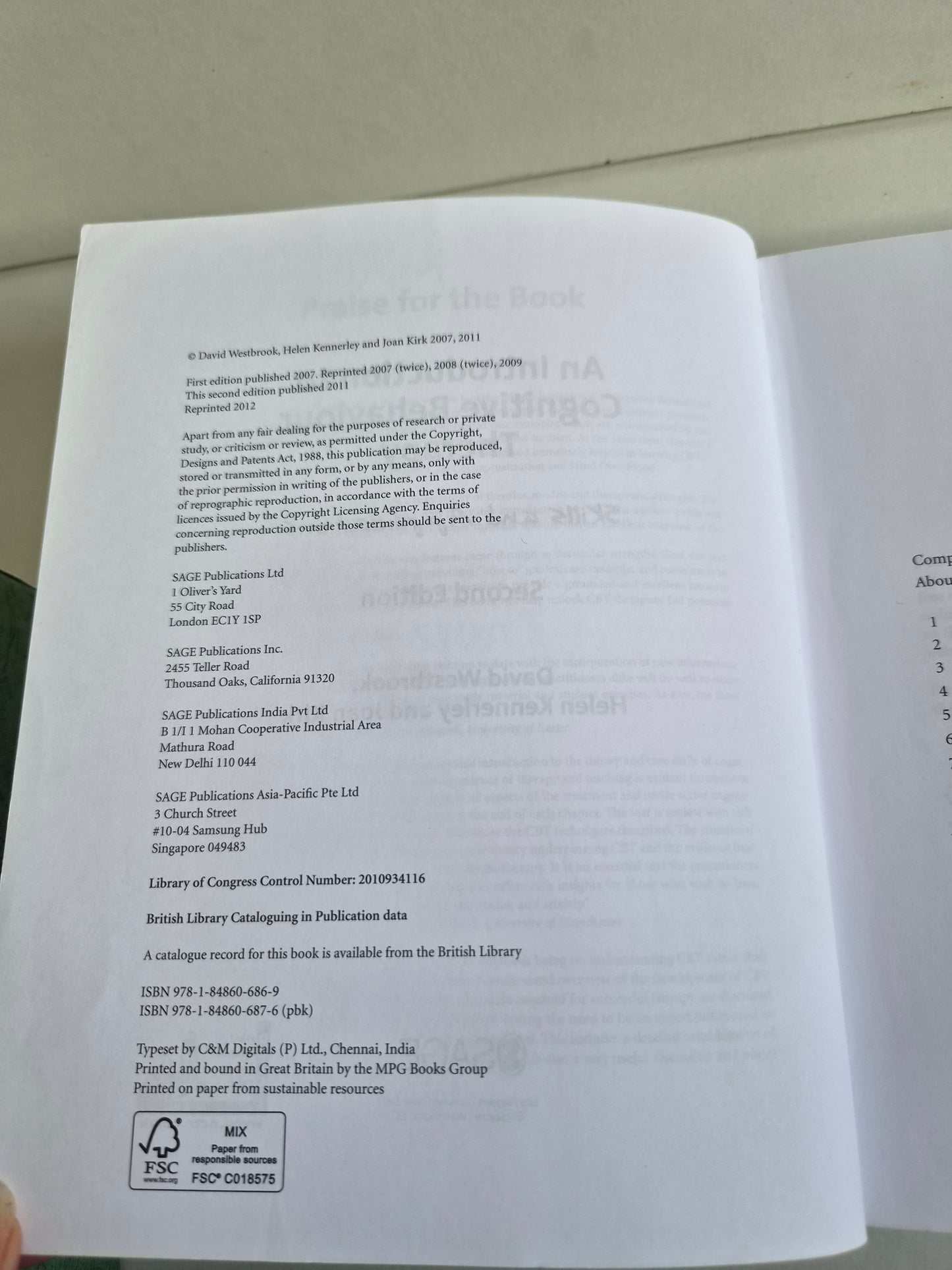 An Introduction to Cognitive Behaviour Therapy by David Westbrook (2012)