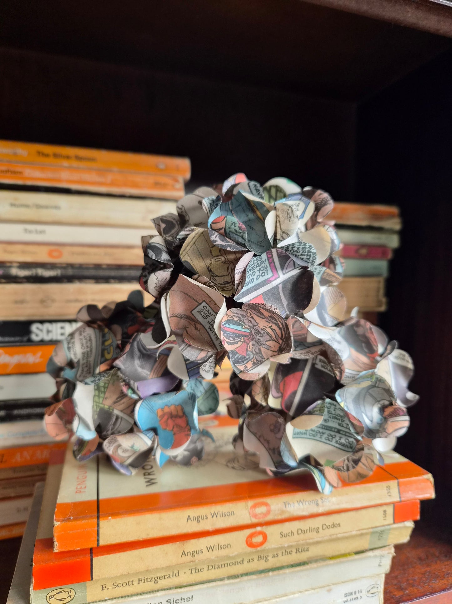 Set of 3 Handmade Book Page Hydrangeas