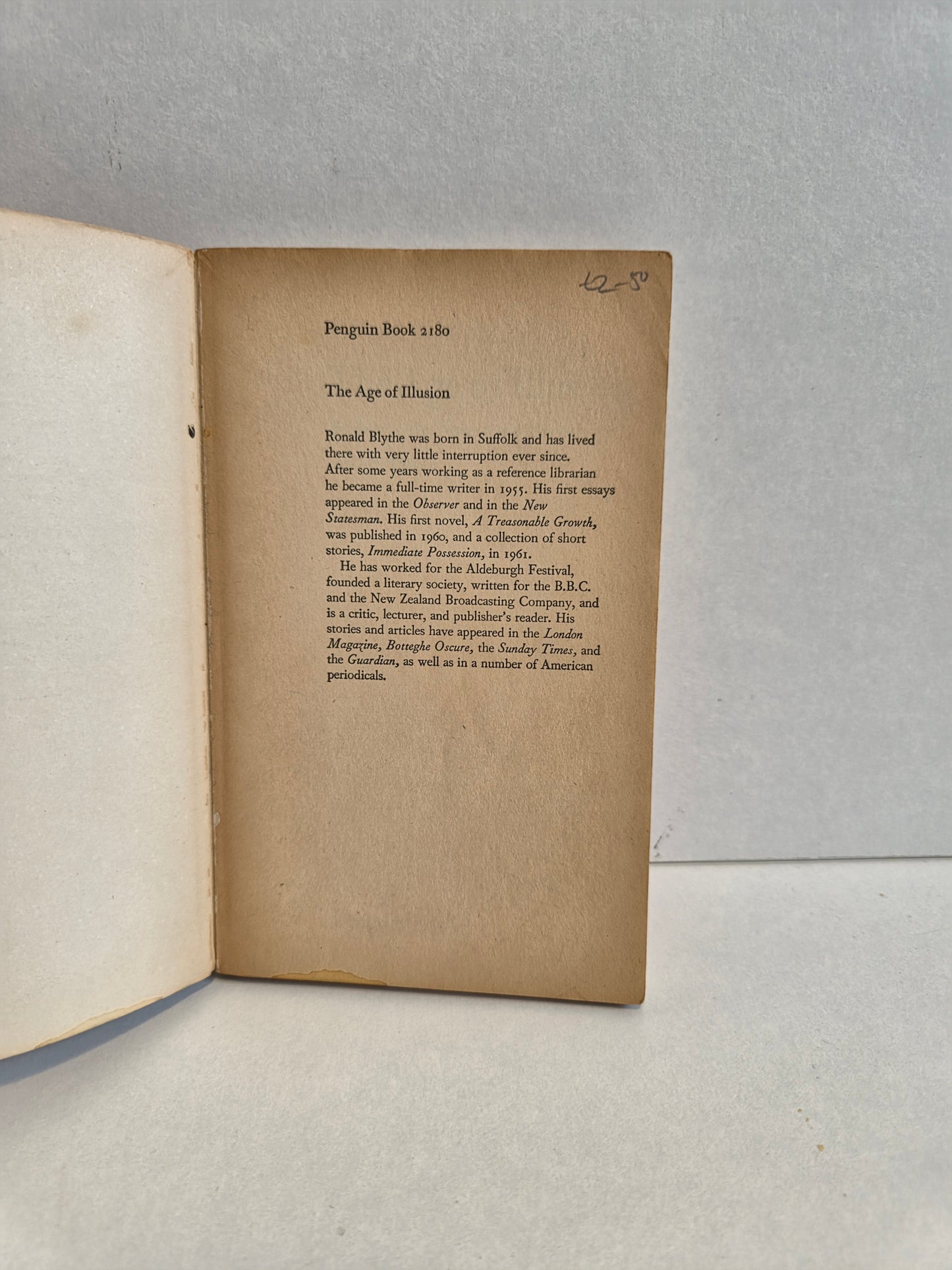 The Age of Illusion by Ronald Blythe (1964)