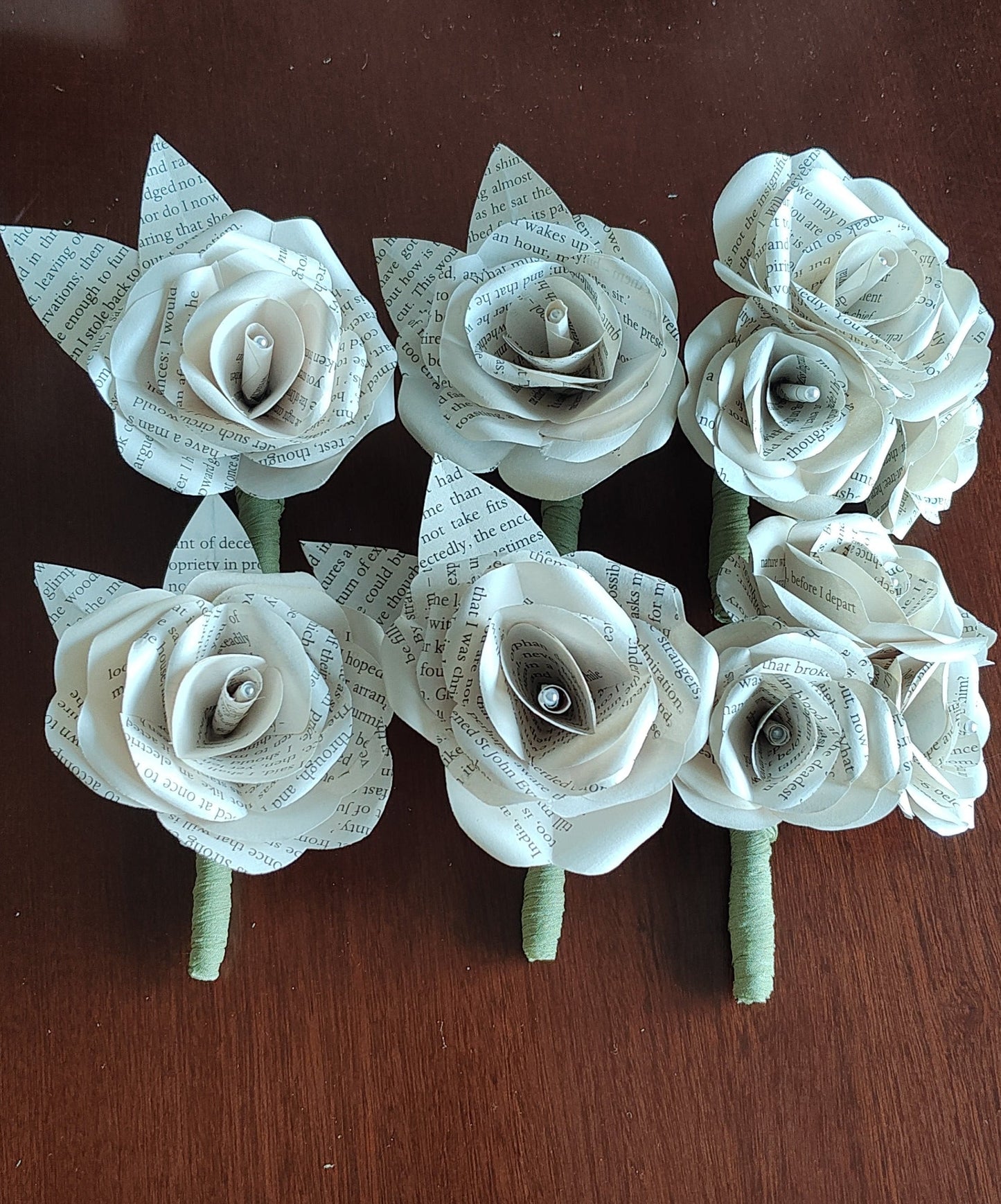 Paper Flower Buttonholes (email for more information)