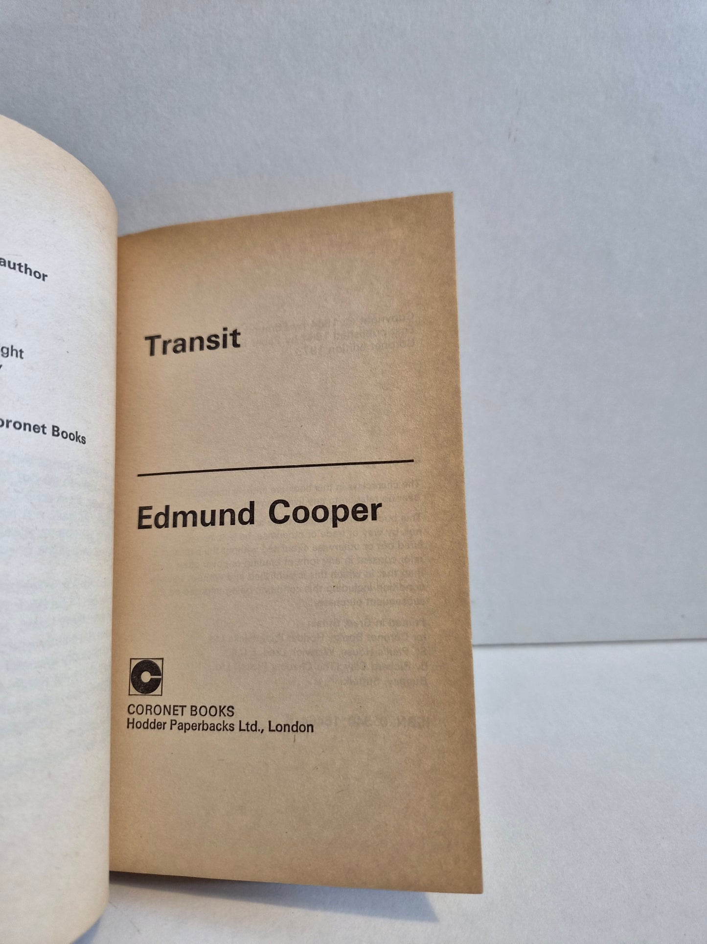 Transit by Edmund Cooper (1973)