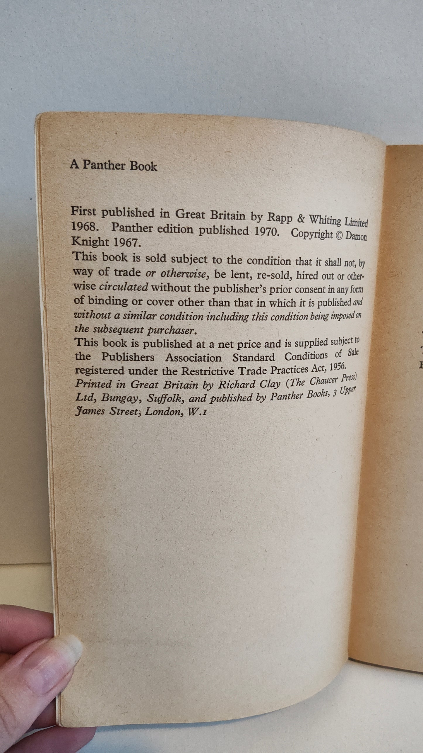 Orbit 2 edited by Damon Knight (1970) Panther Science Fiction