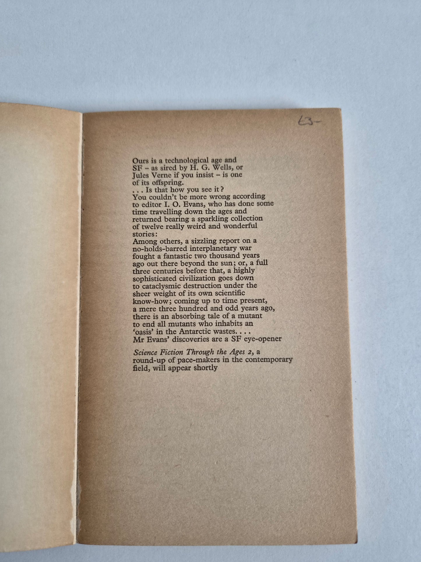 Science Fiction Through the Ages 1 edited by I O Evans (1966)