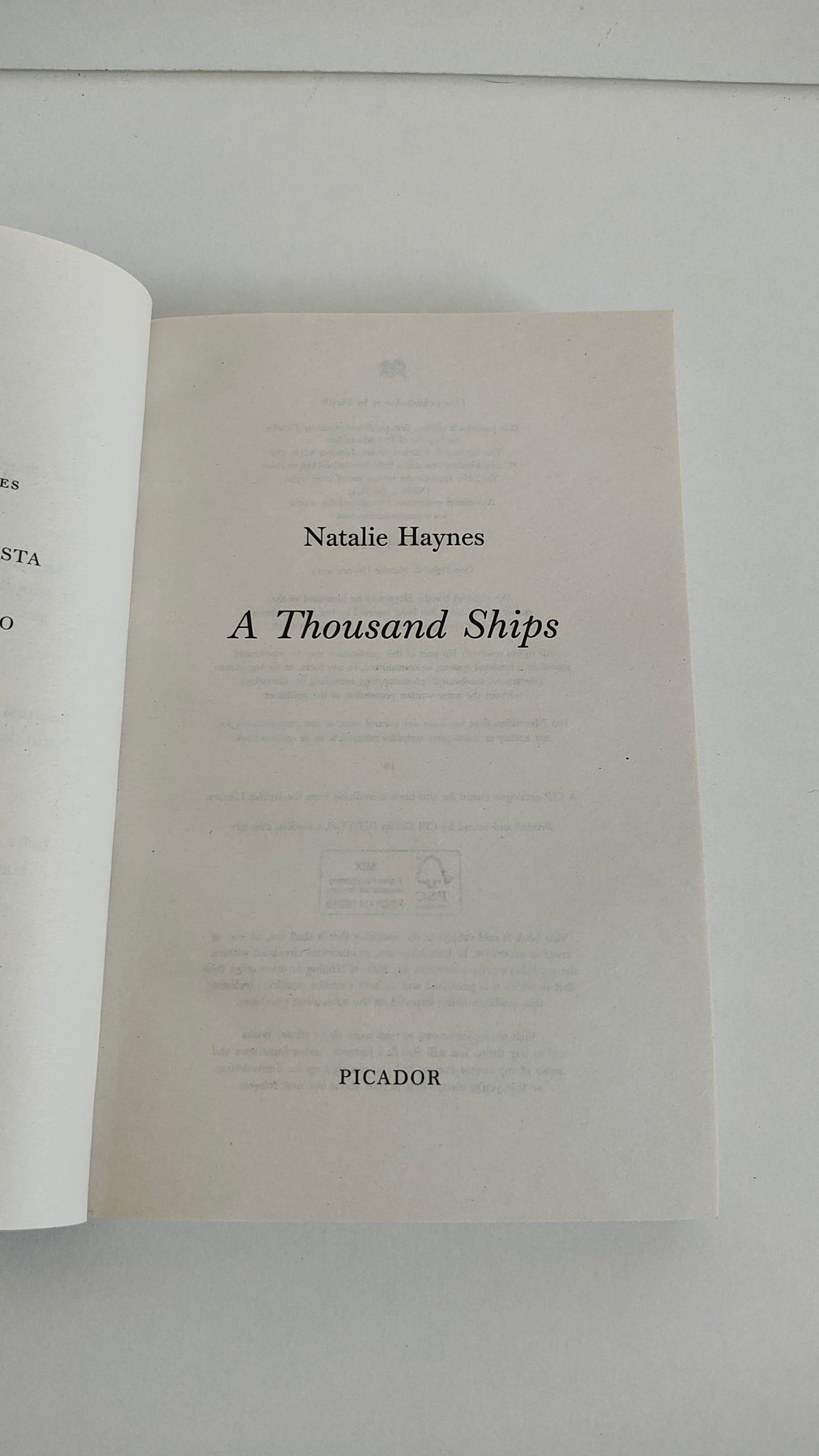 A Thousand Ships by Natalie Haynes (2019)