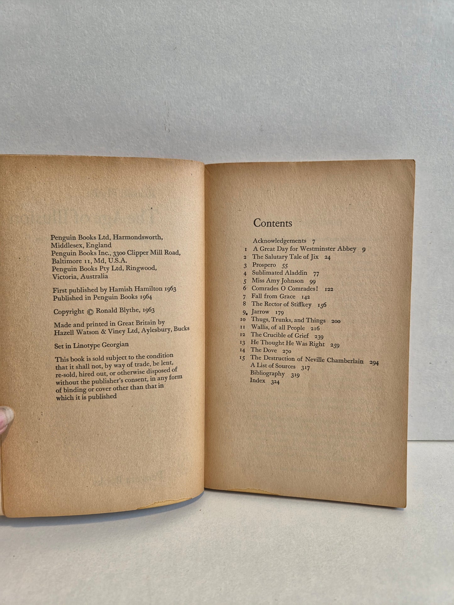 The Age of Illusion by Ronald Blythe (1964)