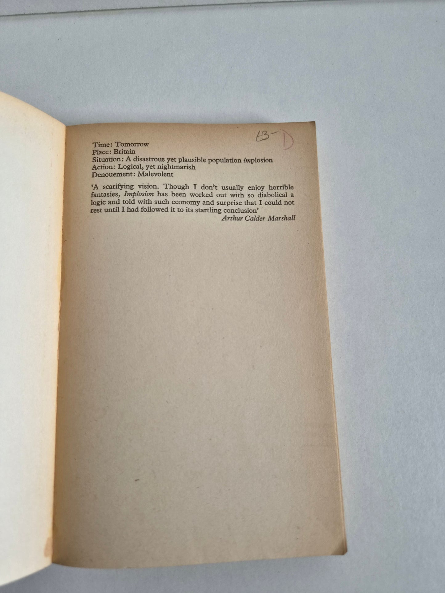 Implosion by D F Jones (1967)