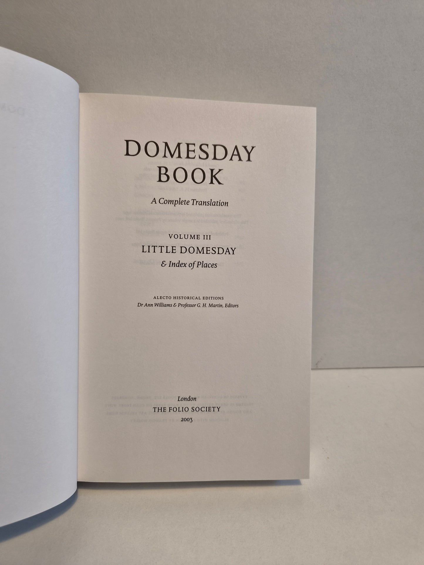 Domesday Book 3 Volume Set ( 2003)