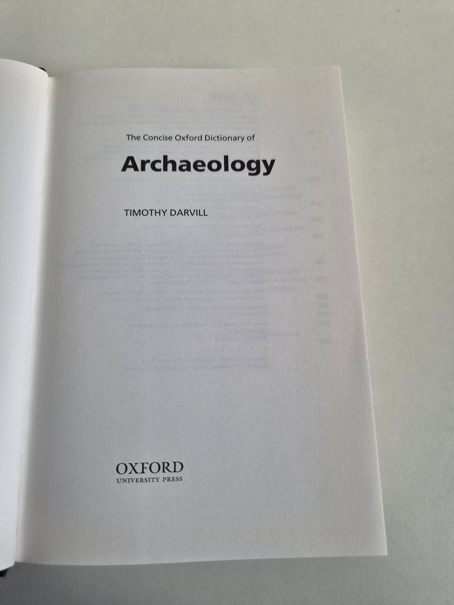 The Concise Oxford Dictionary of Archaeology by Timothy Darvill (2002)