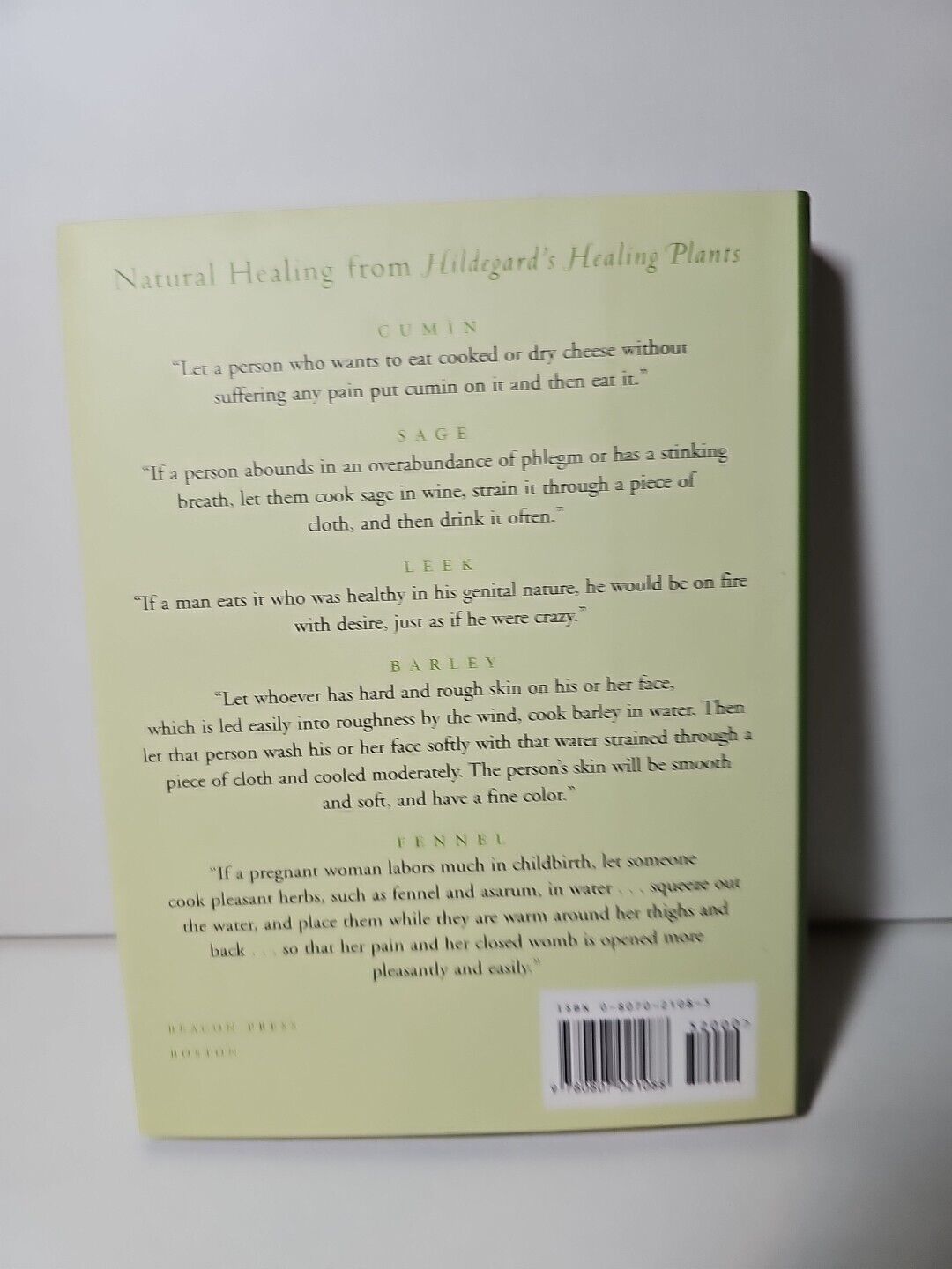 Hildegard Von Bingen's Herbal: Natural Healing.... (HB, 2001)