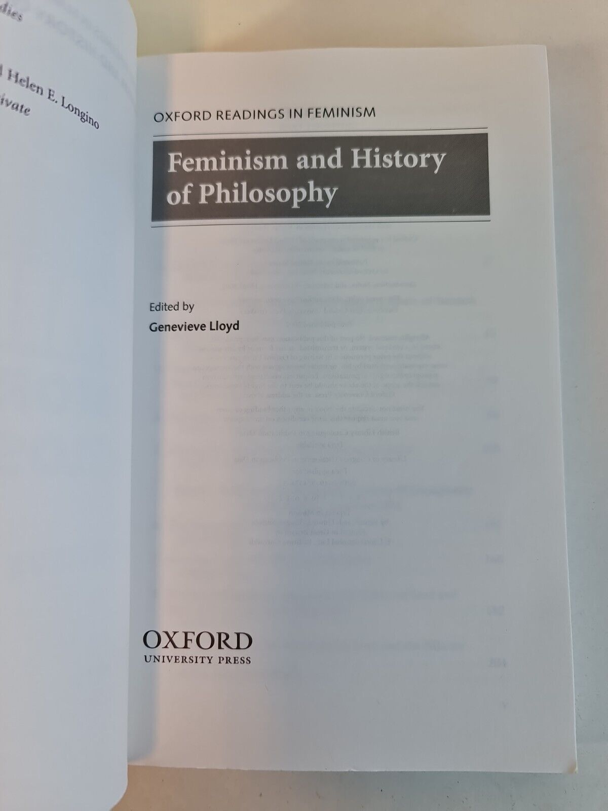 Feminism and History of Philosophy by Genevieve Lloyd (2002)