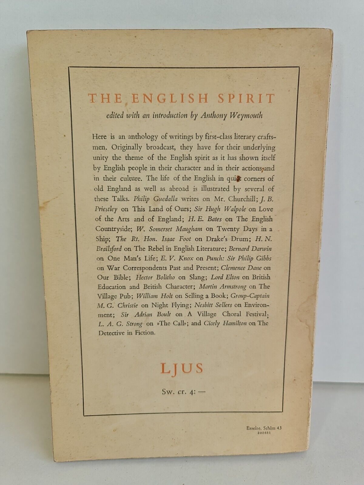 The English Spirit by J B Priestley (1943)