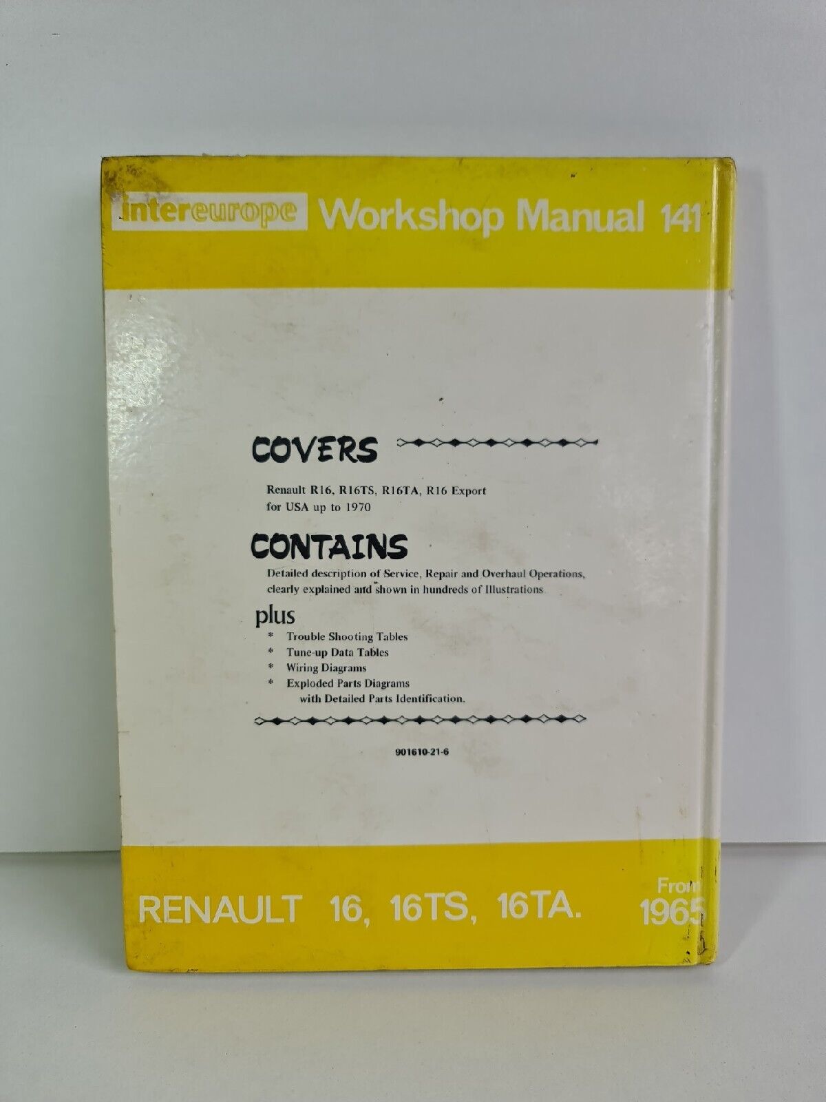 Renault 16, 16TS, 16TA Workshop Manual by Peter Russek (1970)