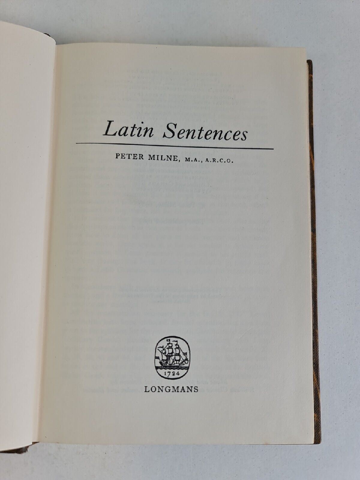 Latin Sentences by Peter Milne (1963)