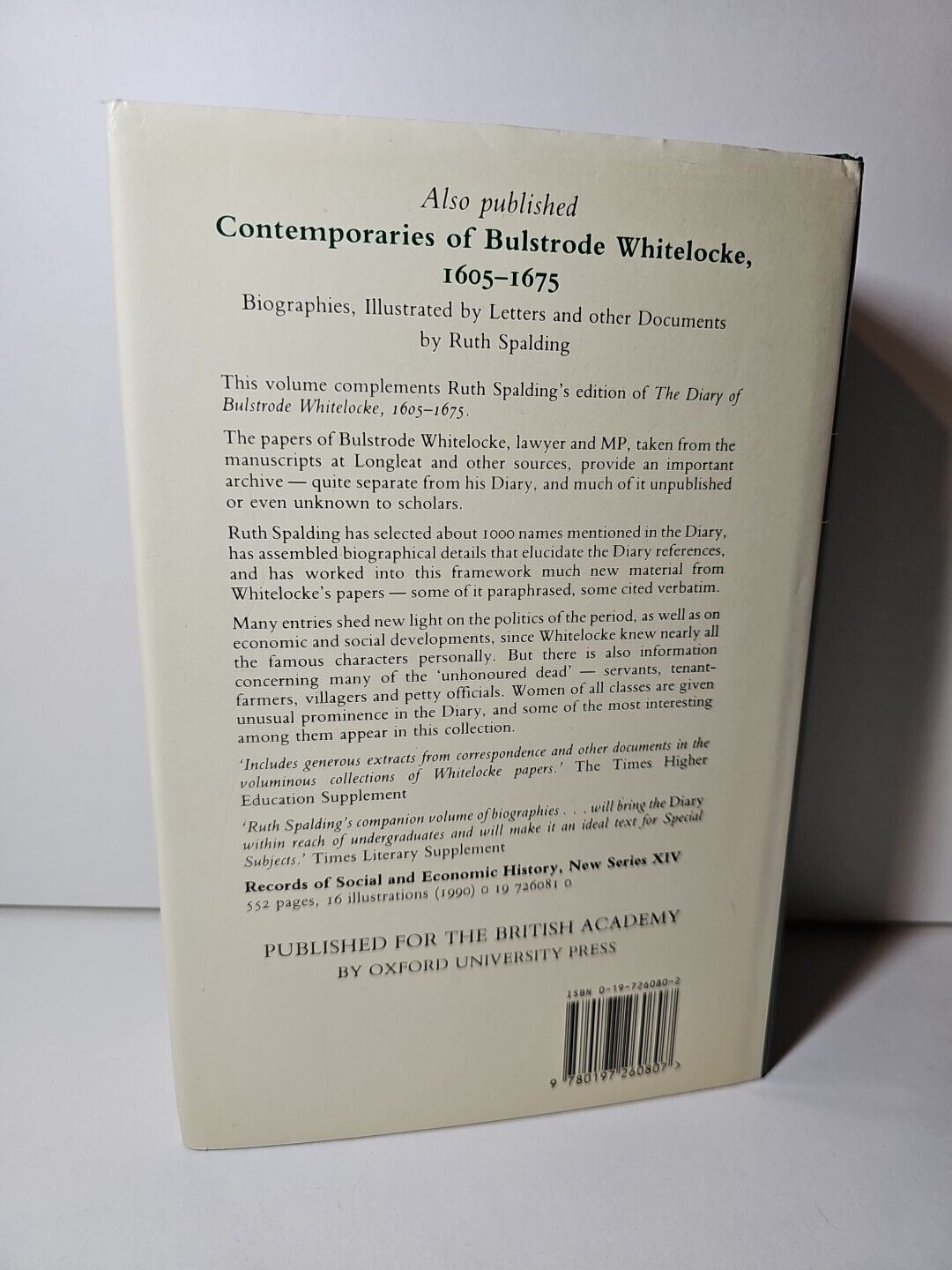 The Diary of Bulstrode Whitelocke 1605 - 1675 by Ruth Spalding (1991)