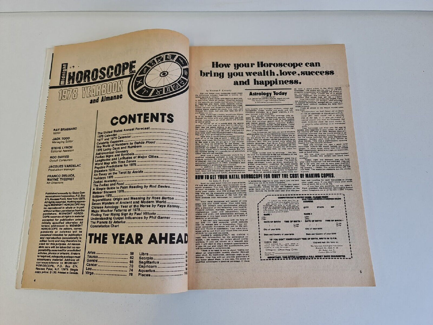 Midnight Horoscope Yearbook and Almanac 1978