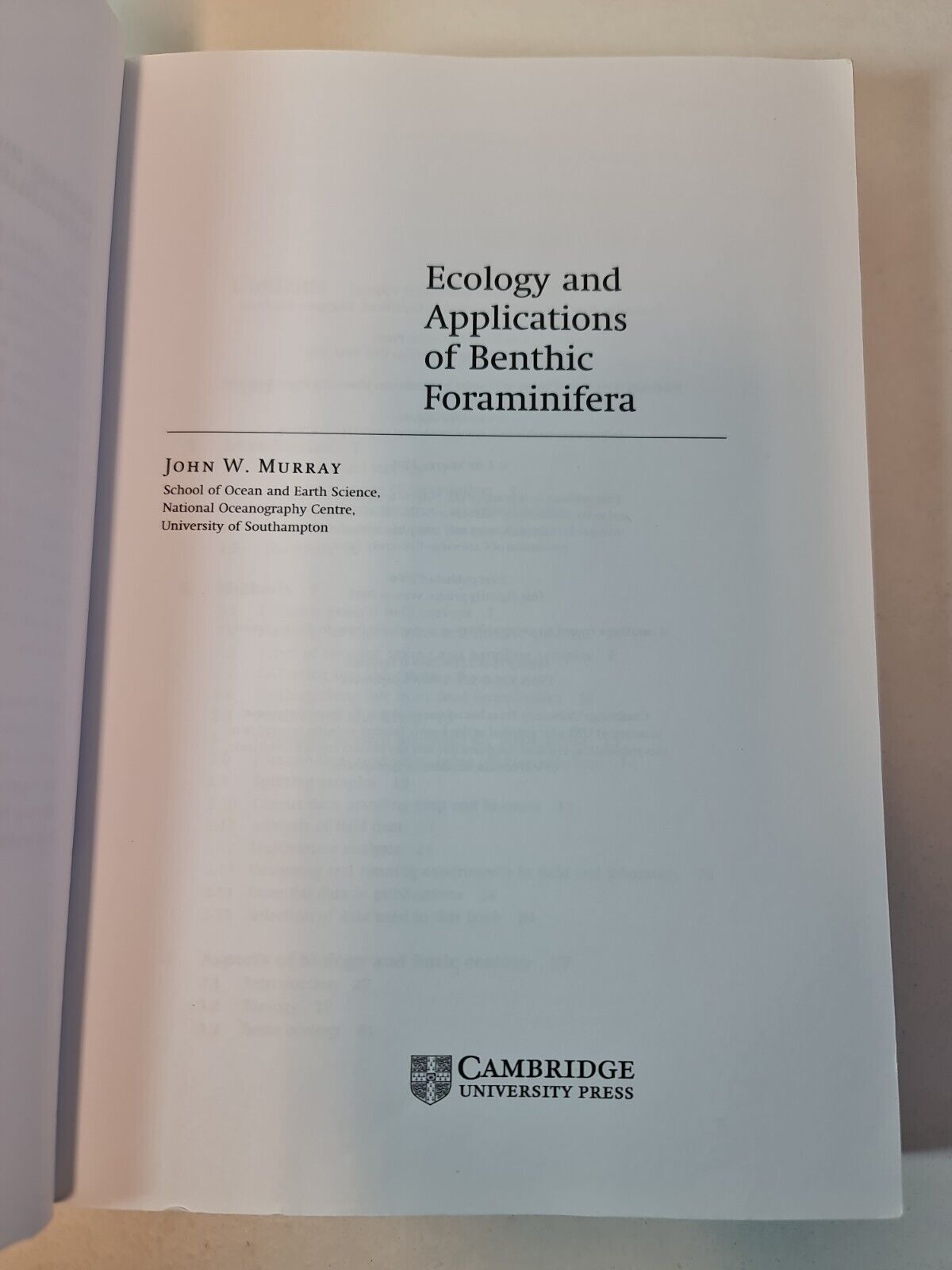 Ecology and Applications of Benthic ... by John W. Murray (2008)