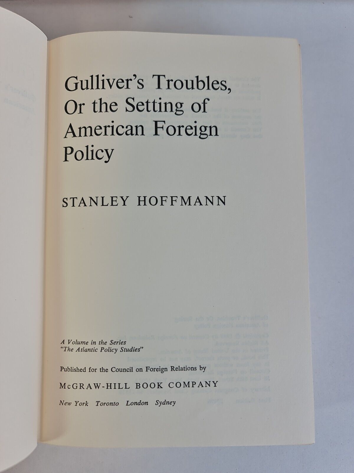 Gulliver's Troubles by Stanley Hoffmann (1968)