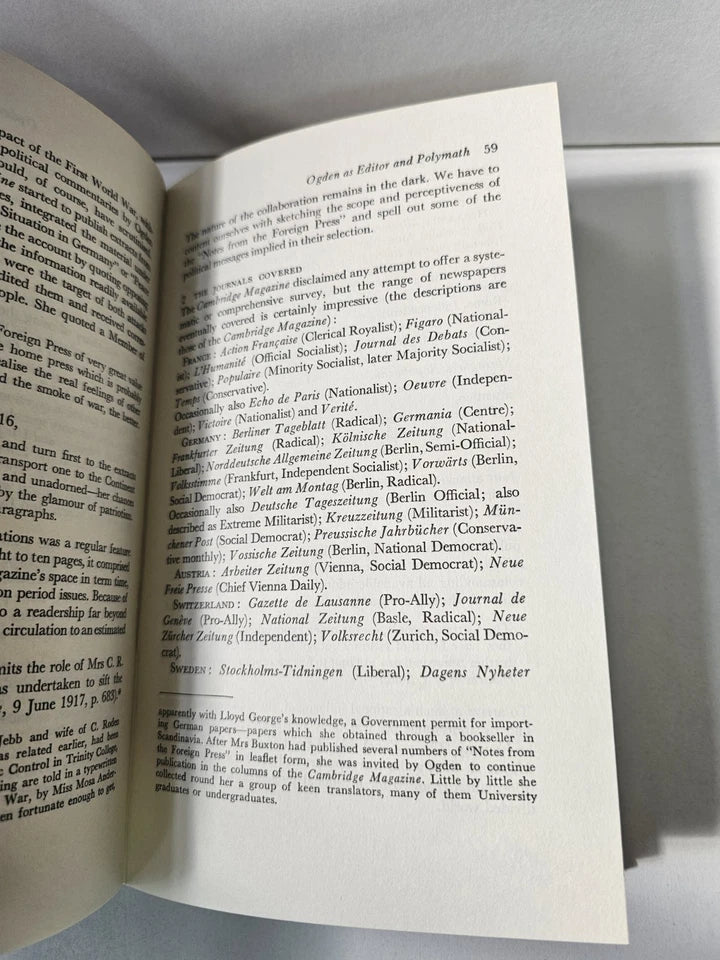 C.K.Ogden: A Collective Memoir by Empson (1977)