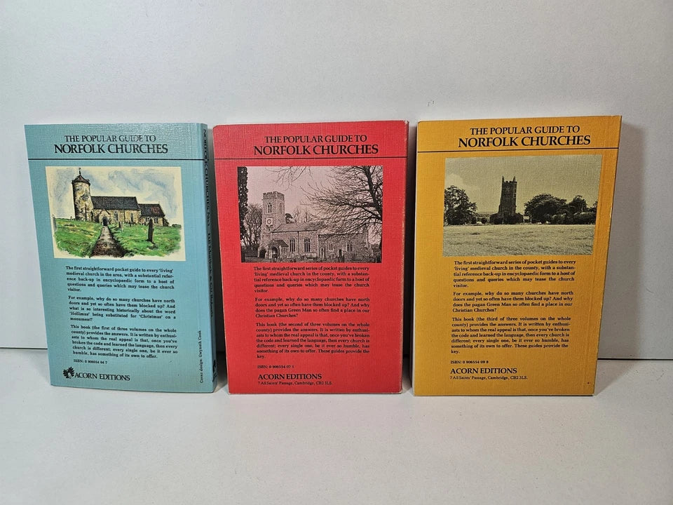 The Popular Guide to Norfolk Churches in 3 volumes by D P Mortlock (1980s)