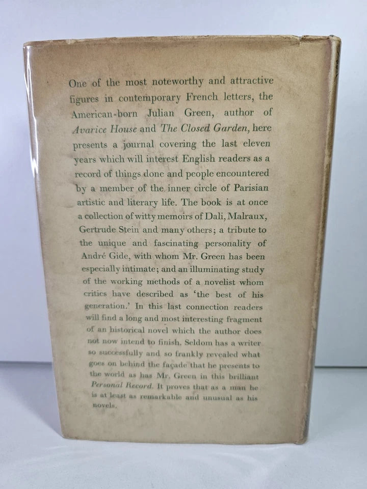 Personal record, 1928-1939 by Green, Julian (1939)
