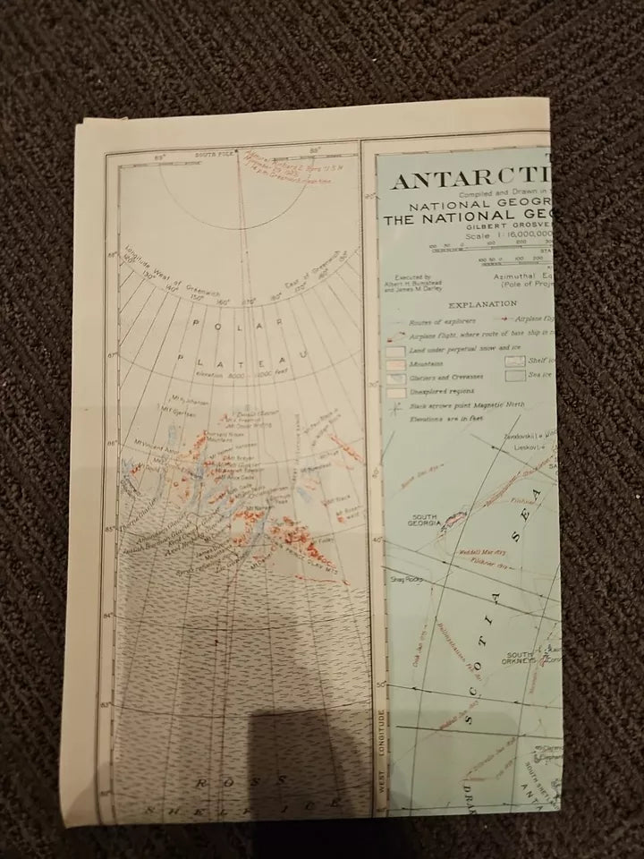 National Geographic Map - Antarctic Regions (1932)