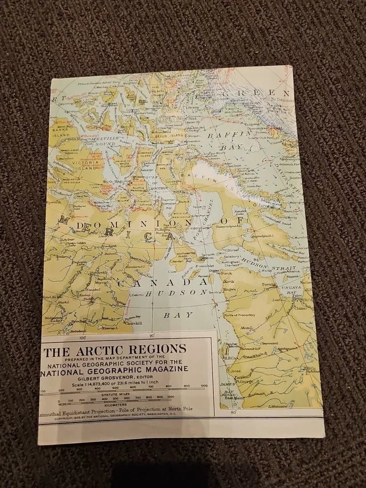 National Geographic Map - Arctic Regions (1925)