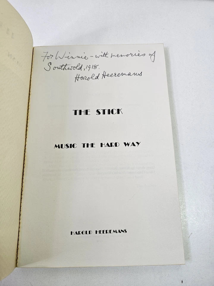 SIGNED - The Stick. Music the Hard Way by Harold Heeremans (1978)