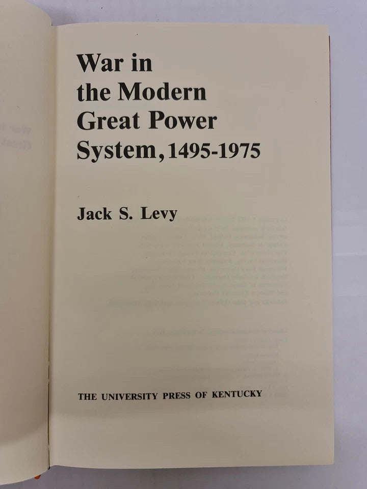 War in the Modern Great Power System 1495-1975 by Jack Levy (1983)