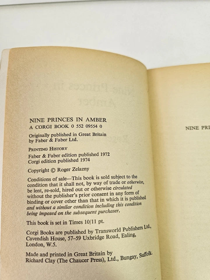 Nine Princes in Amber by Roger Zelazny (1974 - Corgi Science Fiction)