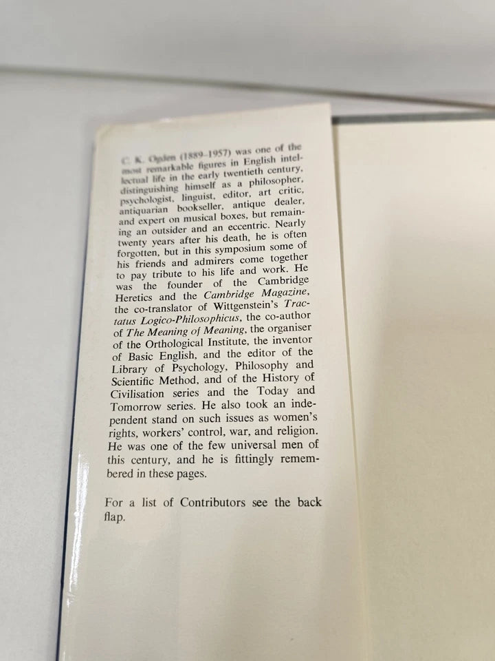 C.K.Ogden: A Collective Memoir by Empson (1977)