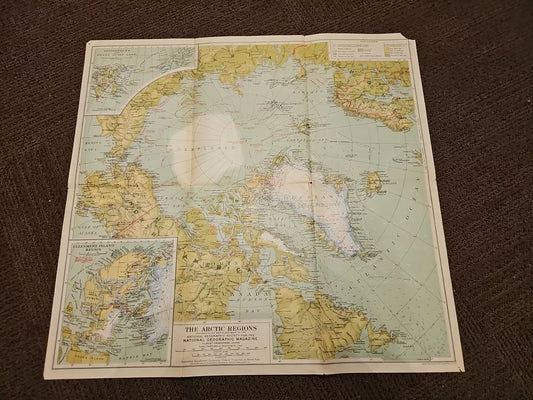National Geographic Map - Arctic Regions (1925)