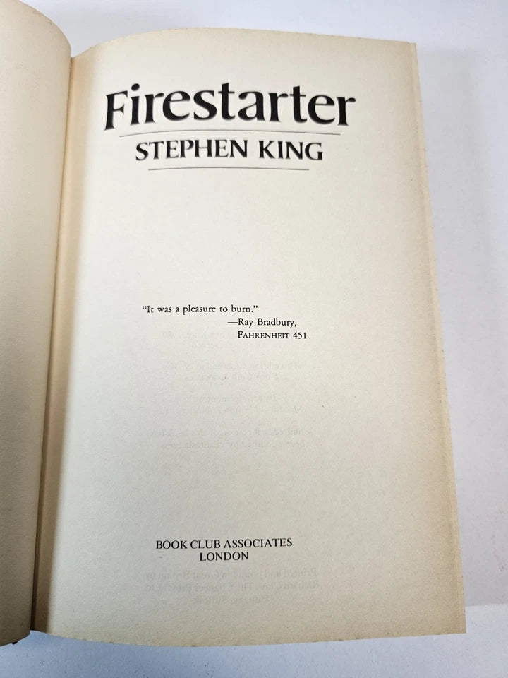 Firestarter by Stephen King (1980) Book Club Associates