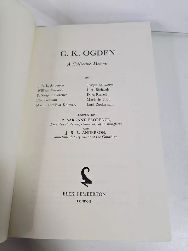 C.K. Ogden: A Collective Memoir (1977)