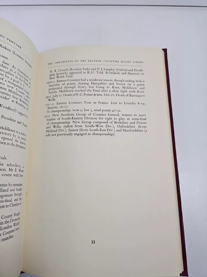 The Growth of a Sporting Venture.. Eastern Counties Rugby (1952)