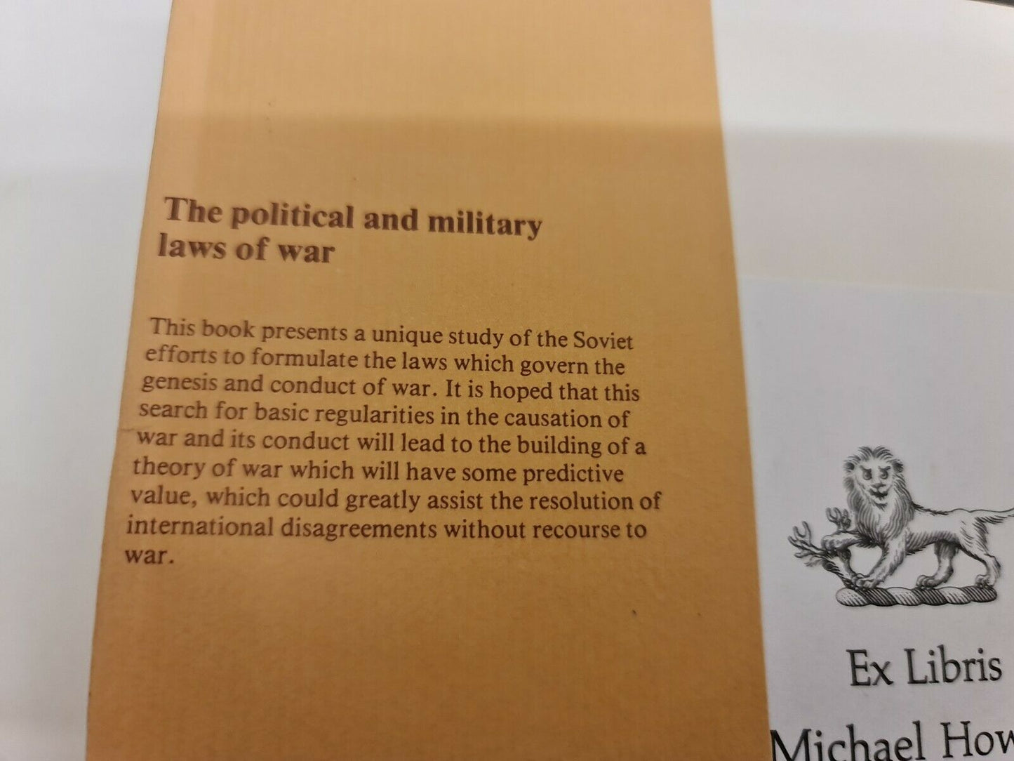 Political and Military Laws of War by Julian Lider