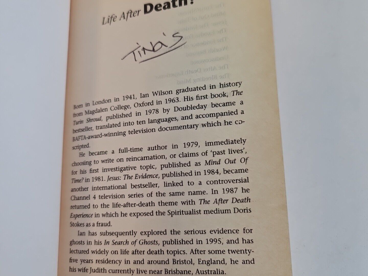 Life After Death: The Evidence by Ian Wilson (1998)