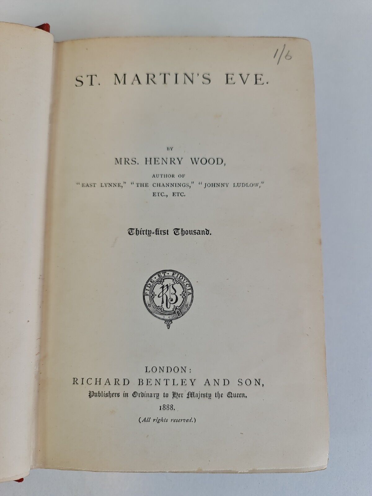 St. Martin's Eve by Mrs Henry Wood (1888)