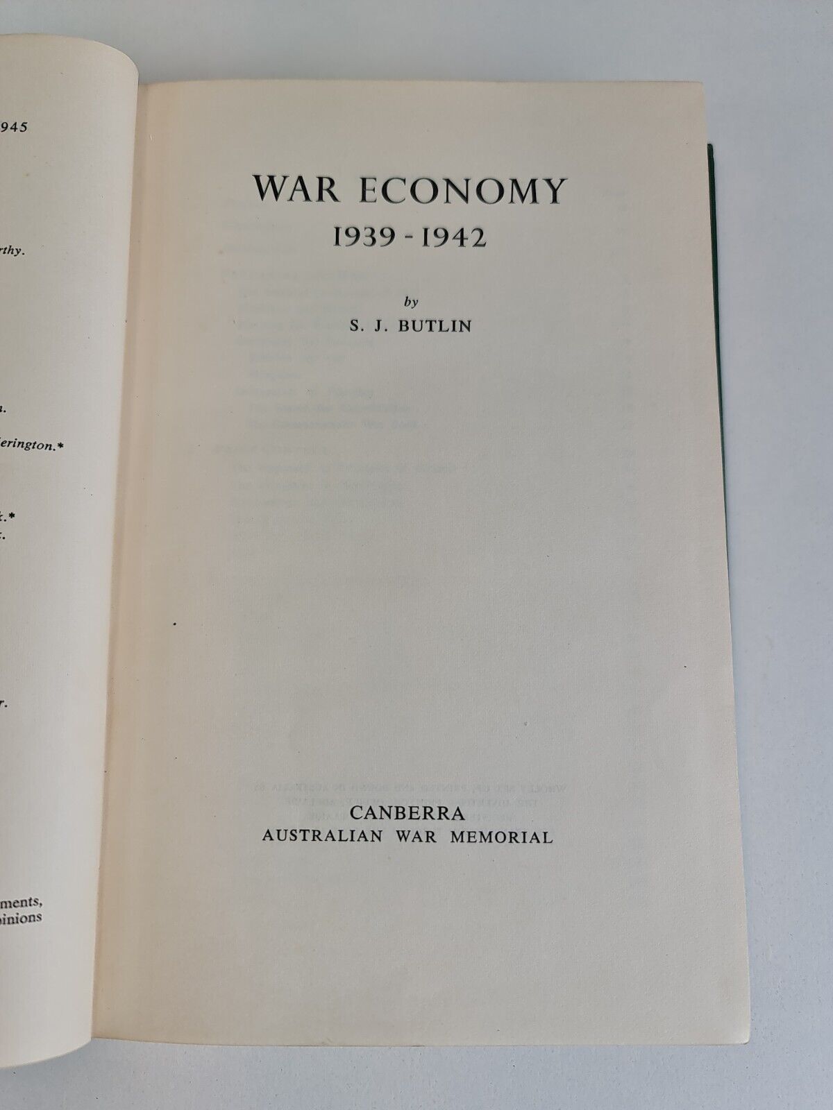 War Economy 1939-1942; Australia in the War 1939-45, SJ Butlin (1955)