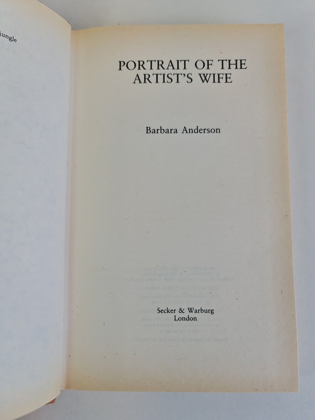 Portrait of the Artist's Wife by Barbara Anderson