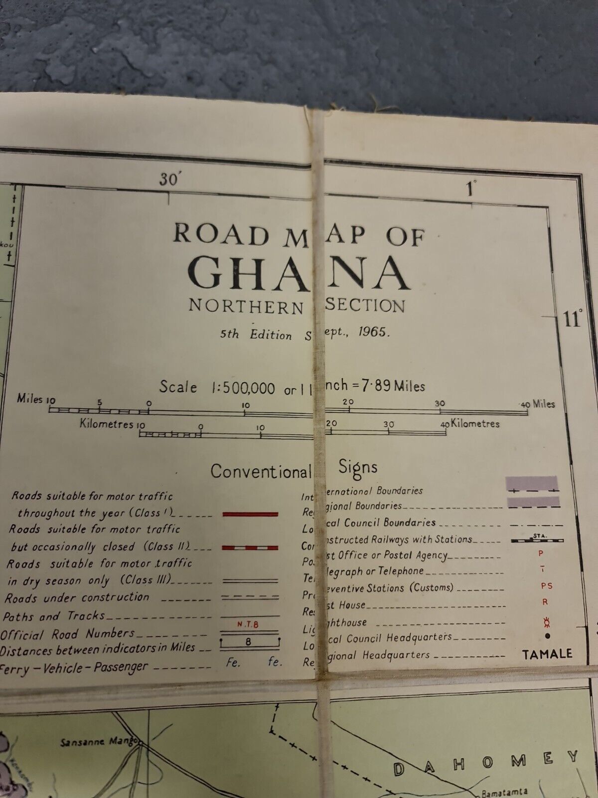 Road Map of Northern Ghana (1965 edition)