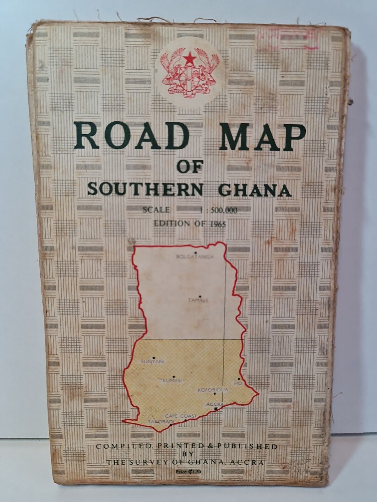 Road Map of Southern Ghana (1965 edition)