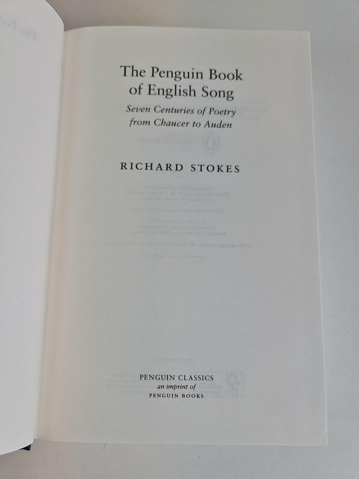 The Penguin Book of English Song